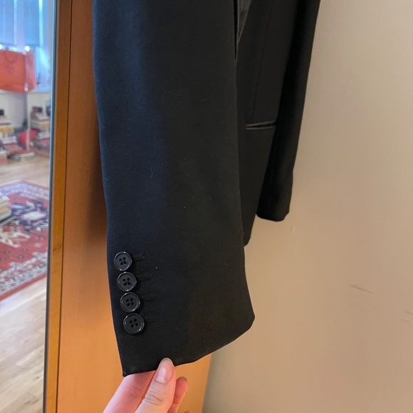 Men's Saint Laurent Black Blazer with Leather Detail EU48 US38 - Picture 6 of 8